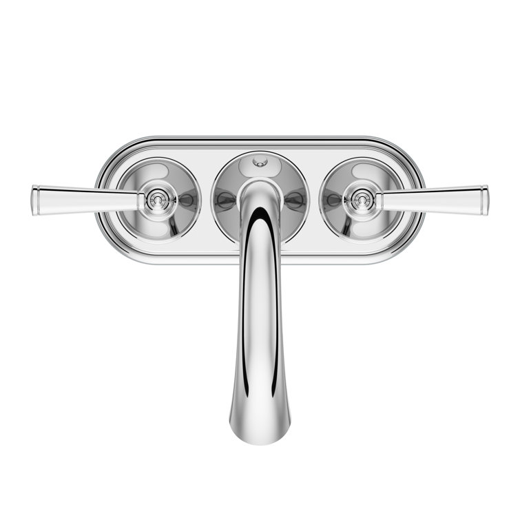 Polished Chrome Double Handle Centerset Bathroom Faucet
