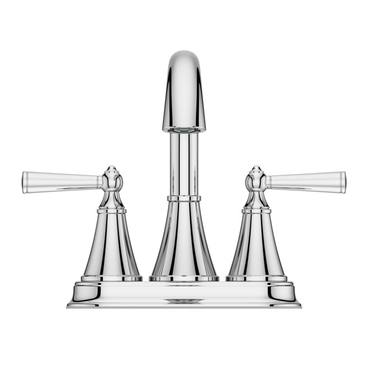 Polished Chrome Double Handle Centerset Bathroom Faucet