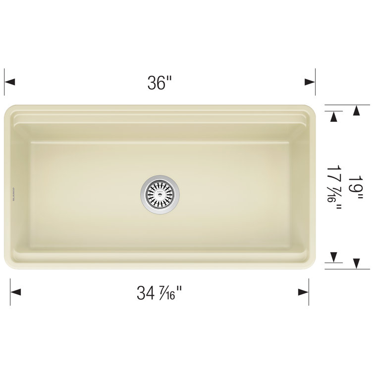 Biscuit Fireclay Single Bowl Farmhouse Kitchen Sink