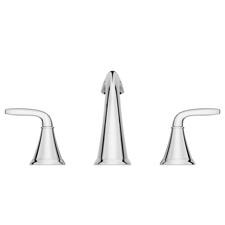 Polished Chrome 8-Inch Widespread Double Handle Bathroom Faucet