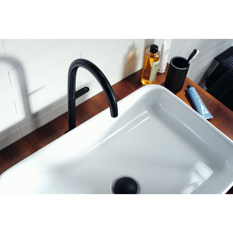 Tall Chrome Solid Brass Single Hole Vessel Faucet