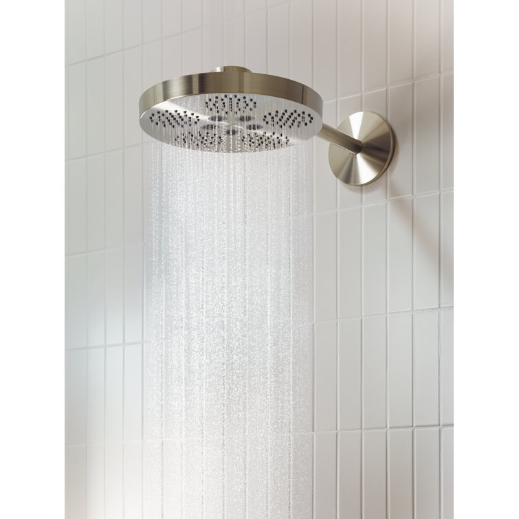 Brushed Nickel 11" Modern Wall Mounted Rain Shower Head