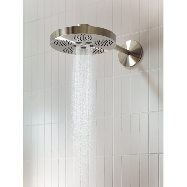 Brushed Nickel 11" Modern Wall Mounted Rain Shower Head