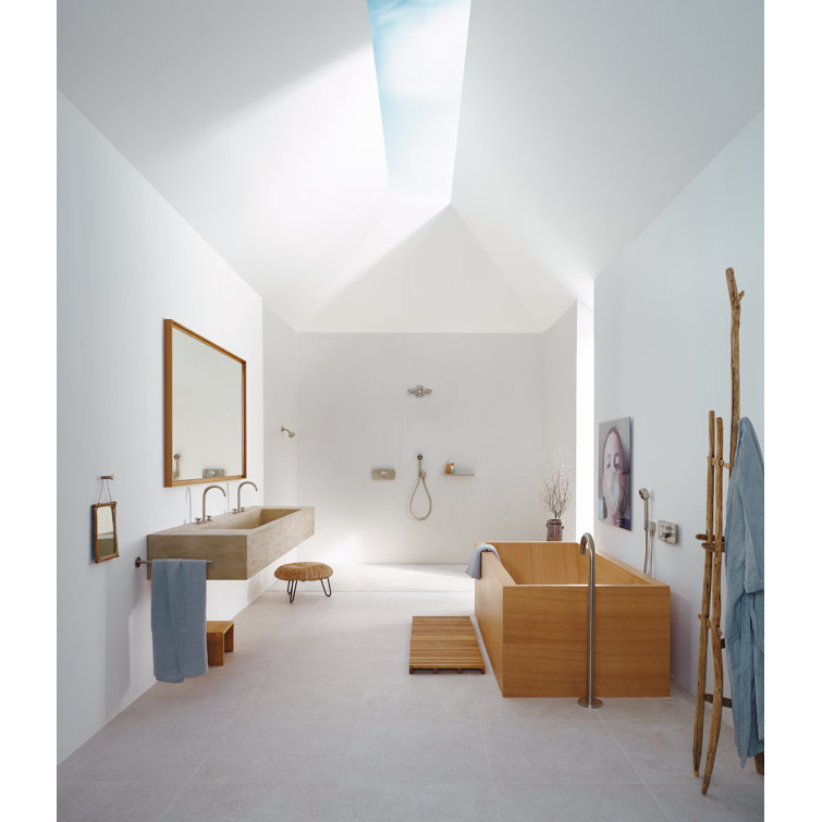 Modern Brushed Nickel Wall-Mounted Thermostatic Shower Trim