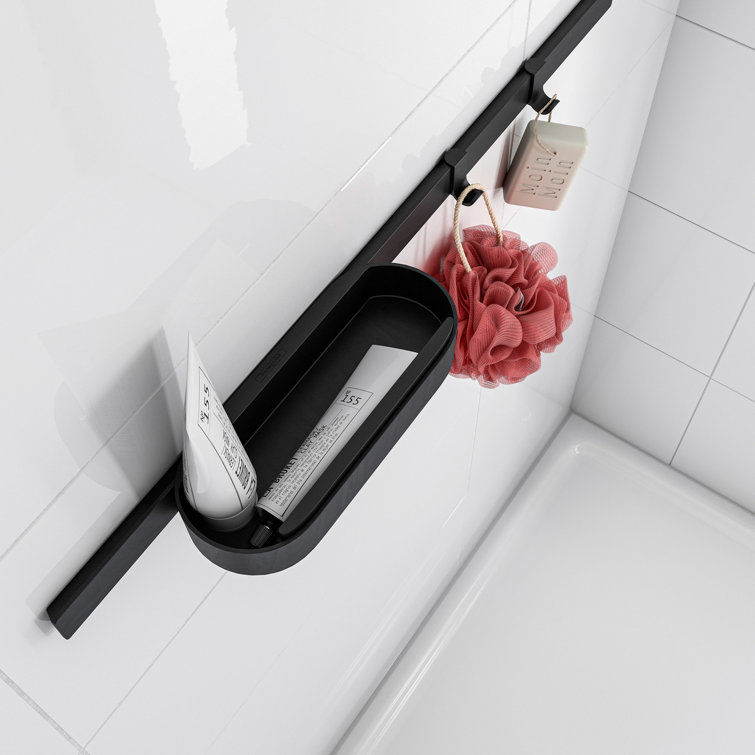 Matte Black Modern Wall-Mounted Double Towel Hook