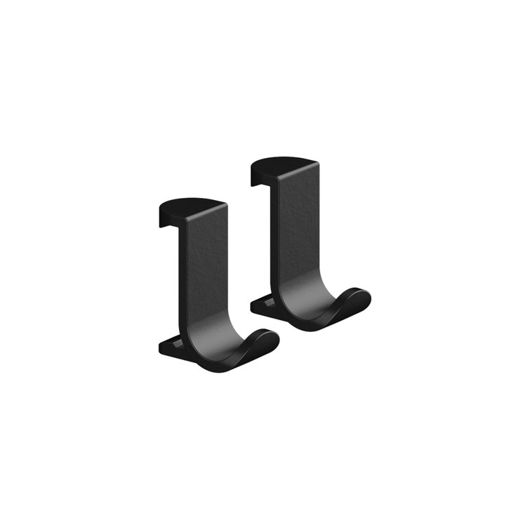 Matte Black Modern Wall-Mounted Double Towel Hook