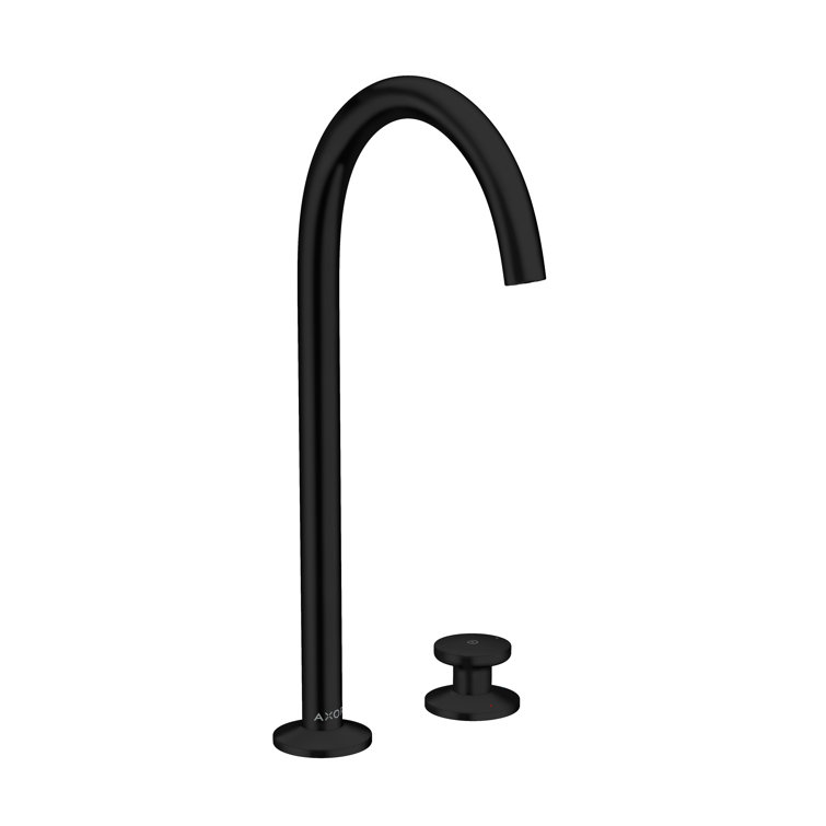 Matte Black Solid Brass Widespread Vessel Faucet