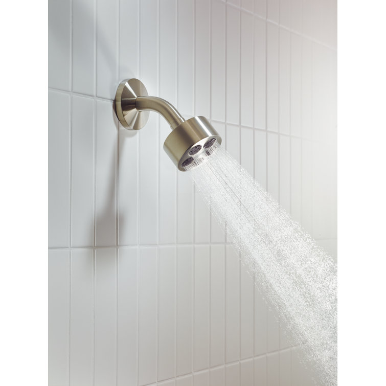 Brushed Nickel Modern Rain Showerhead with QuickClean