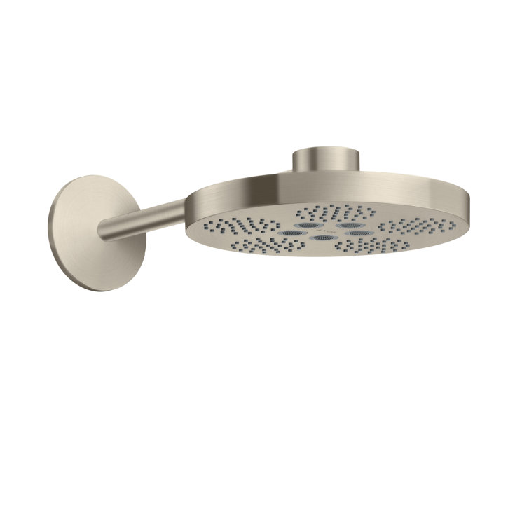 Brushed Nickel 11" Modern Wall Mounted Rain Shower Head