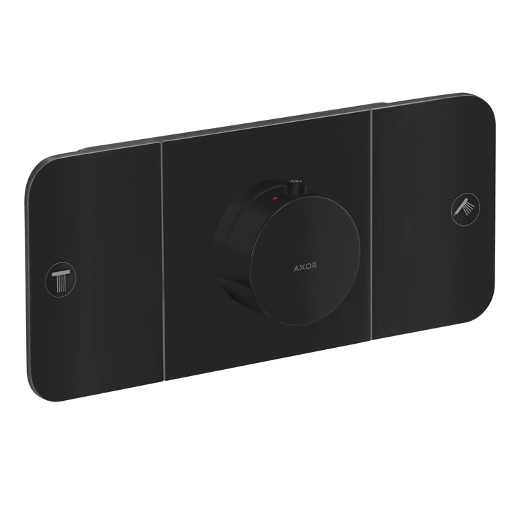 Matte Black Modern Wall-Mounted Thermostatic Shower Trim