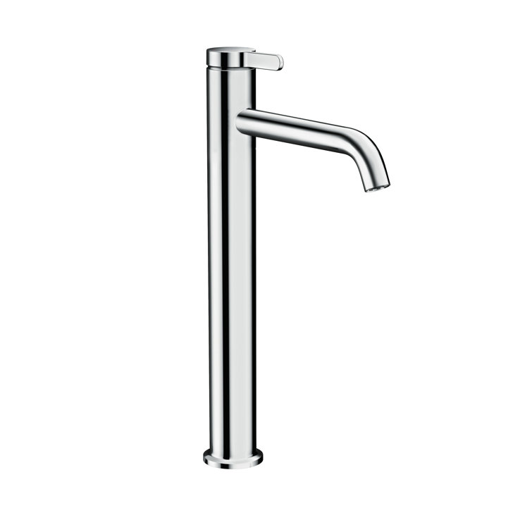 Chrome Solid Brass Single Hole Vessel Bathroom Faucet