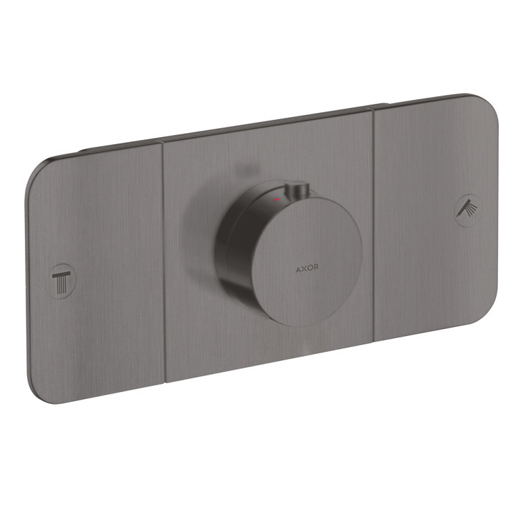 Brushed Black Chrome Modern Wall-Mounted Thermostatic Shower Trim