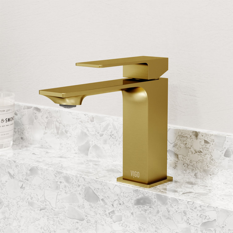Dunn Matte Brushed Gold Single-Handle High-Spout Bathroom Faucet