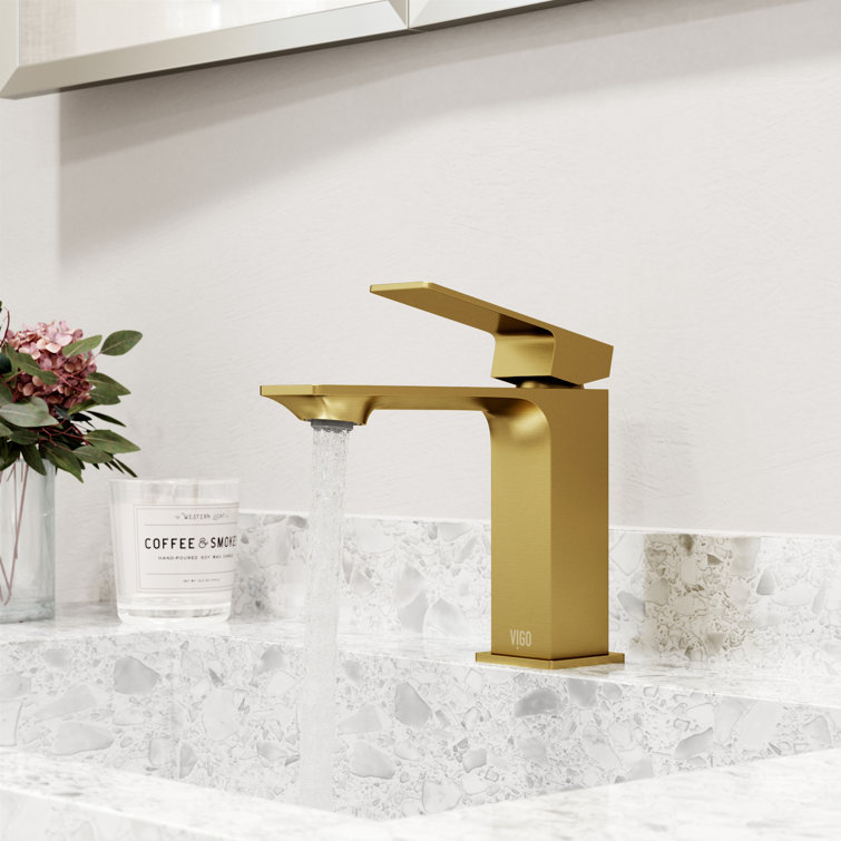 Dunn Matte Brushed Gold Single-Handle High-Spout Bathroom Faucet