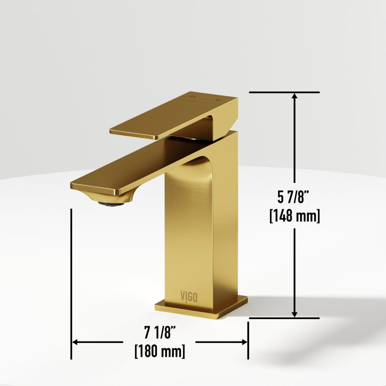 Dunn Matte Brushed Gold Single-Handle High-Spout Bathroom Faucet