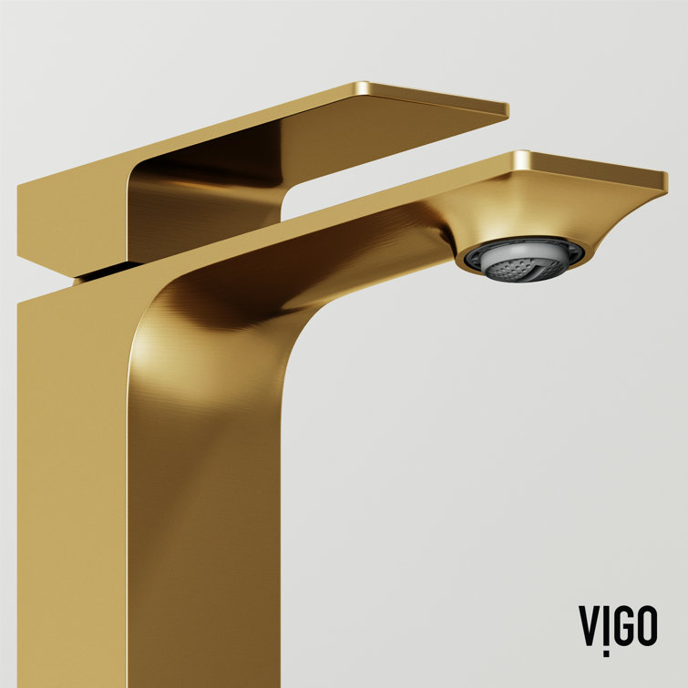 Dunn Matte Brushed Gold Single-Handle High-Spout Bathroom Faucet