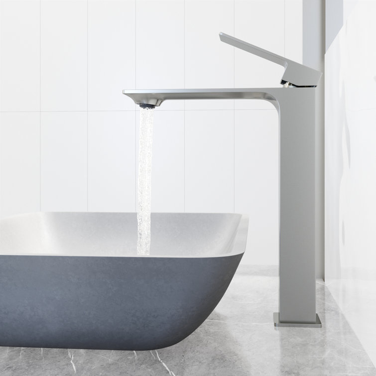 Dunn Brushed Nickel Tall Vessel Bathroom Faucet