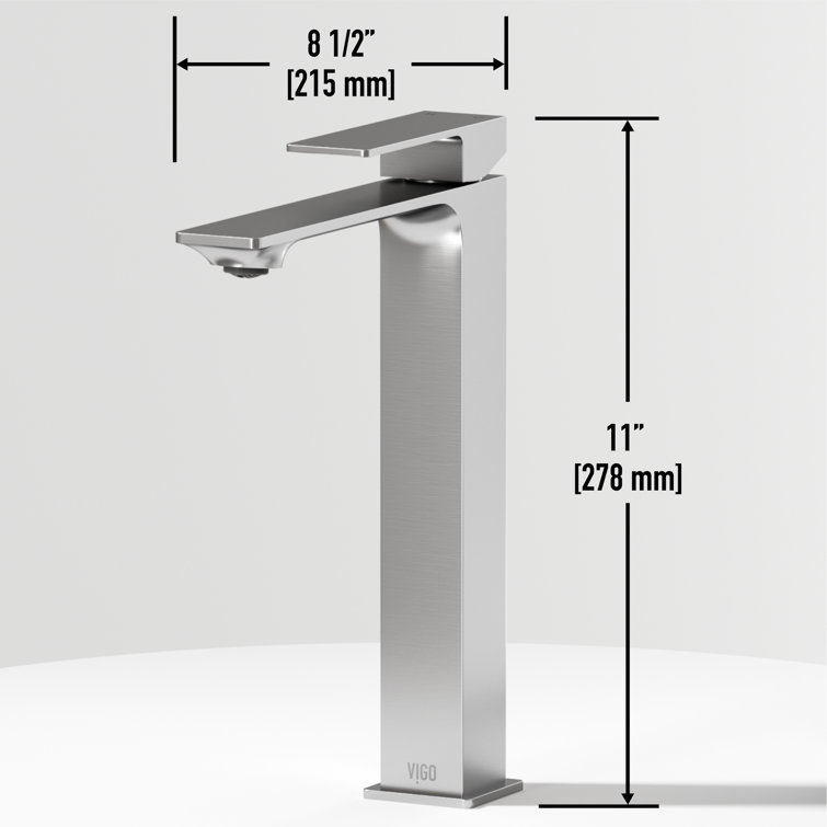 Dunn Brushed Nickel Tall Vessel Bathroom Faucet