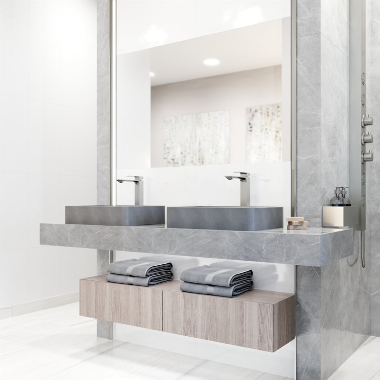 Dunn Brushed Nickel Tall Vessel Bathroom Faucet