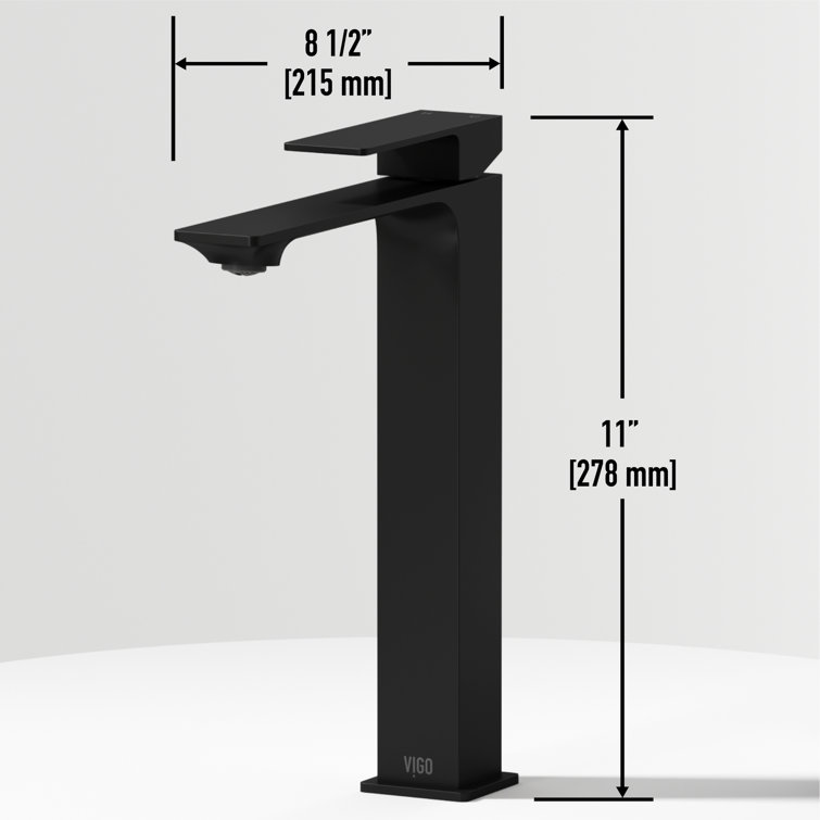 Matte Black Tall Single Handle Vessel Sink Faucet