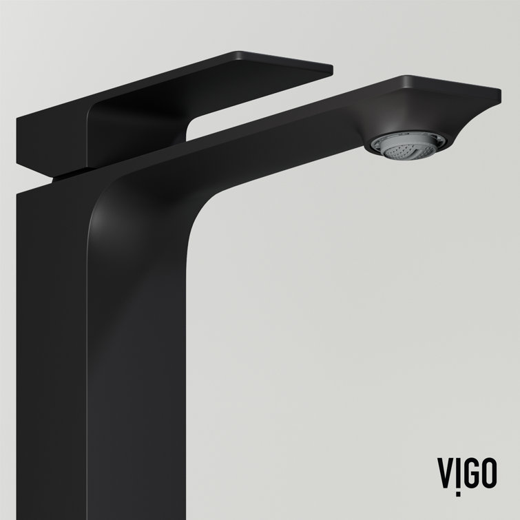 Matte Black Tall Single Handle Vessel Sink Faucet