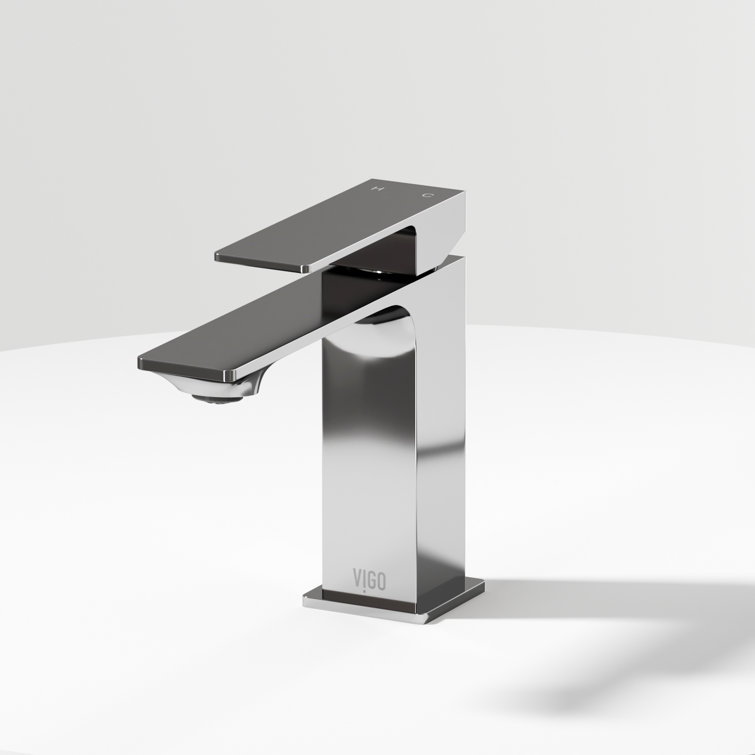 Dunn Chrome Rectangular High-Spout Single-Handle Bathroom Faucet