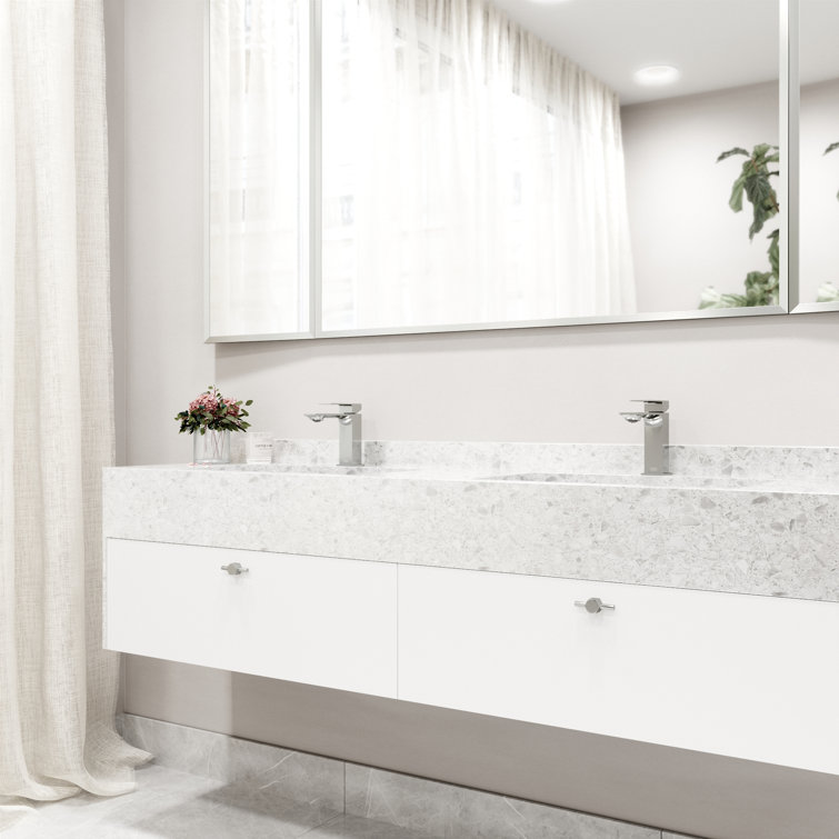Dunn Chrome Rectangular High-Spout Single-Handle Bathroom Faucet