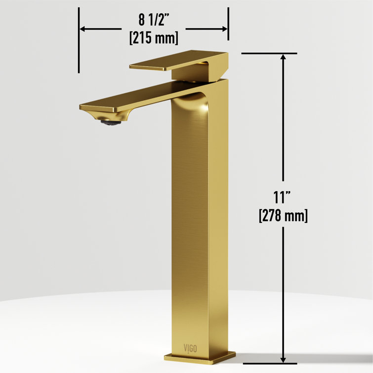 Dunn 11" Matte Brushed Gold Vessel Sink Faucet