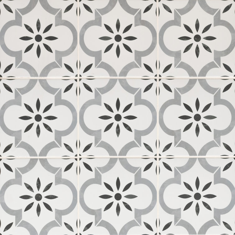 Azila 8'' x 8'' Matte Porcelain Encaustic Look Tile