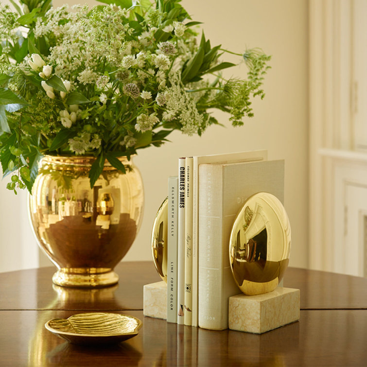 Gold Ceramic Urn-Shaped Table Vase