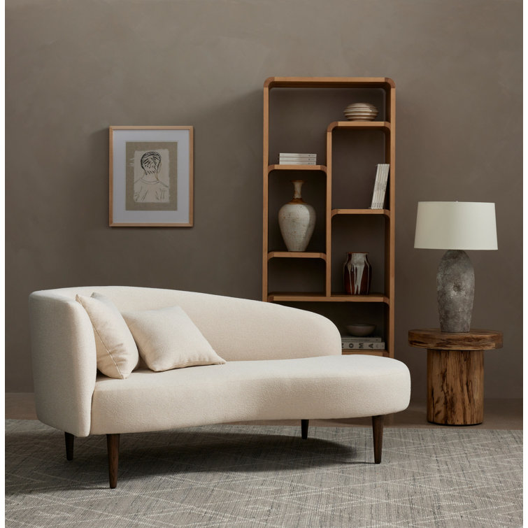 Capri Oatmeal Cream Contemporary 70'' Stationary Sofa