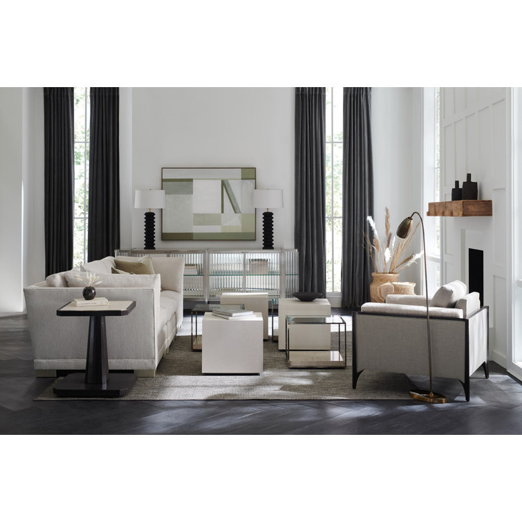 White Faux Shagreen Square Coffee Table with Wood Base
