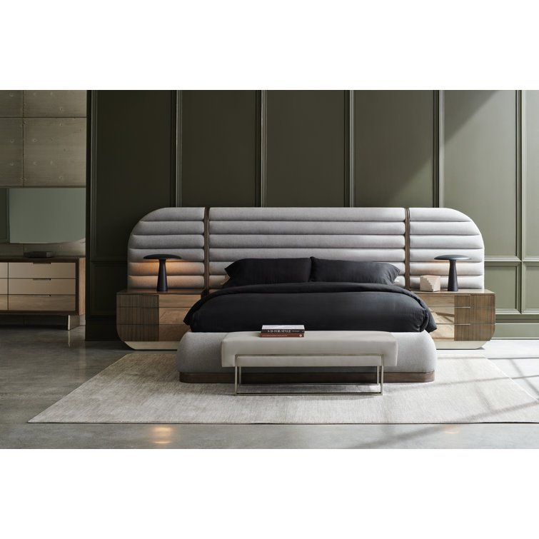 Transitional Brown and Silver 3-Drawer Nightstand