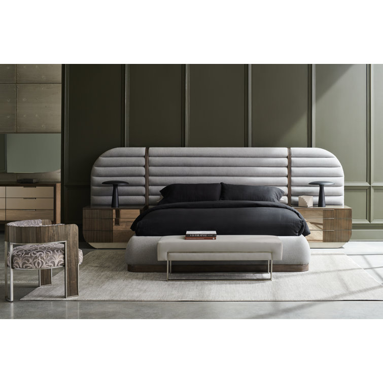 Transitional Brown and Silver 3-Drawer Nightstand