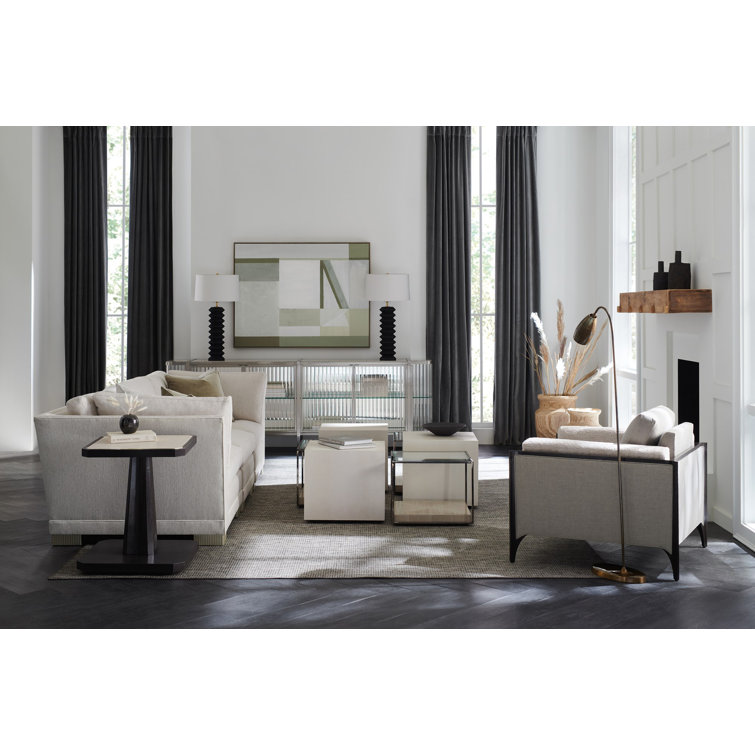 White Faux Shagreen Square Coffee Table with Wood Base