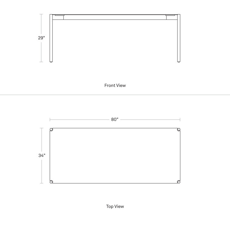 Oblivion Black Aluminum 80" Counter Height Dining Table
