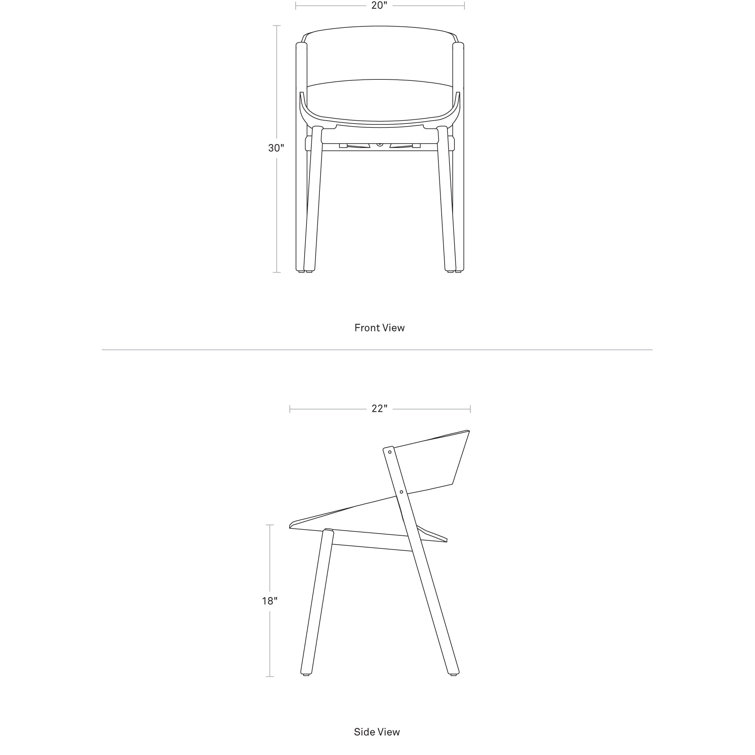 White Oak Sculpted Wood Dining Chair
