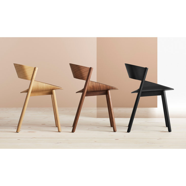 White Oak Sculpted Wood Dining Chair