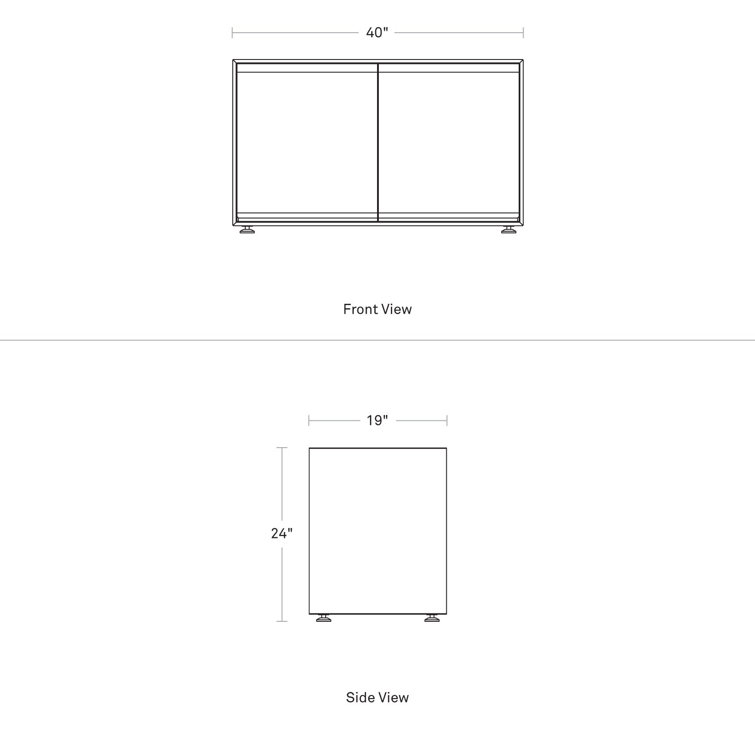 White Matte Painted 2 Door Wood Credenza