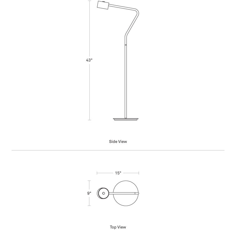 White Metal Touch Floor Lamp with Adjustable Head