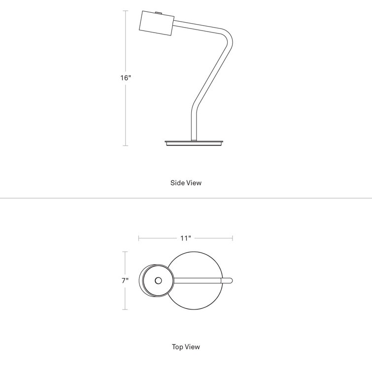 Putty Metal Touch Table Lamp with Curved Design