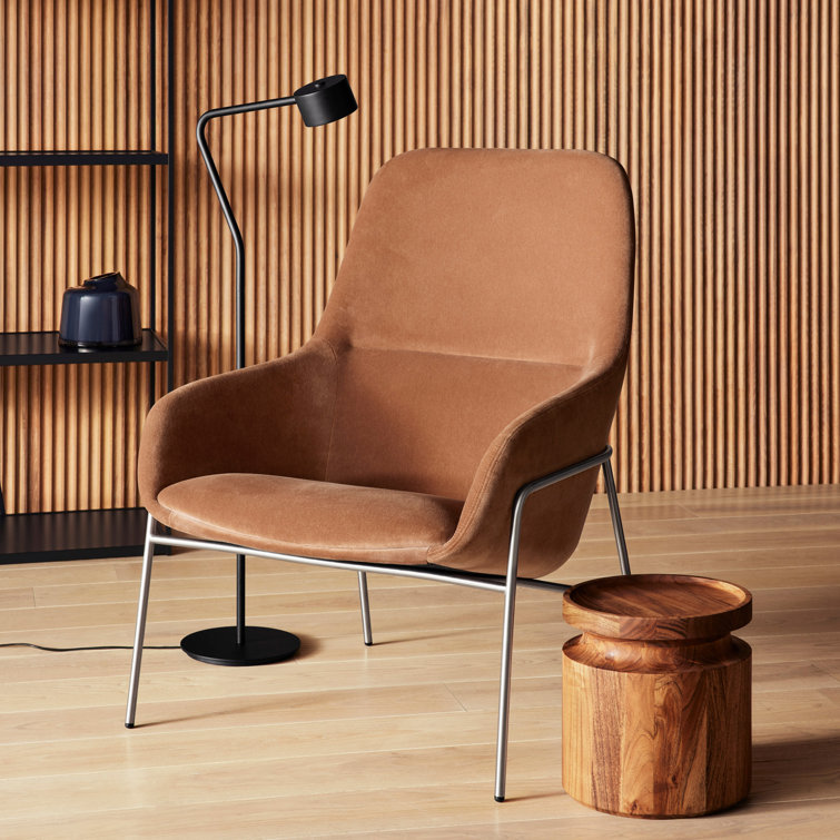 Storm Velvet Black Metal Lounge Chair