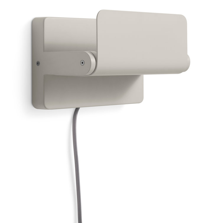 Putty Gray Metal Pivoting Shade Sconce