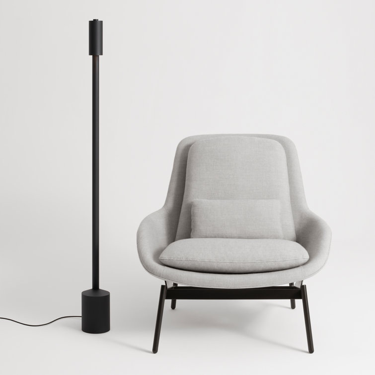 Black Metal LED Floor Lamp with Dimmer
