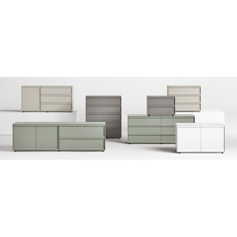 White Matte Painted 2 Door Wood Credenza