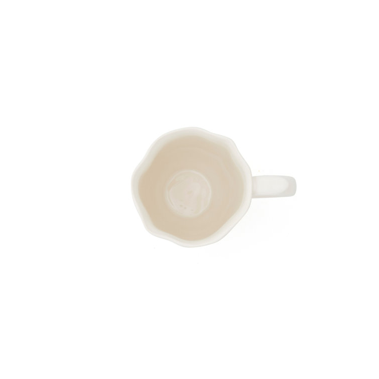 White Ceramic Round Mug Set with Handles, Microwave Safe