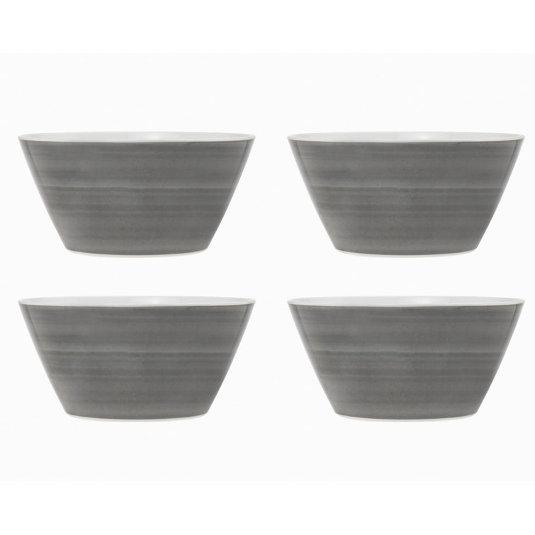 Godinger Swirl White Melamine Cereal Bowl Set of 4