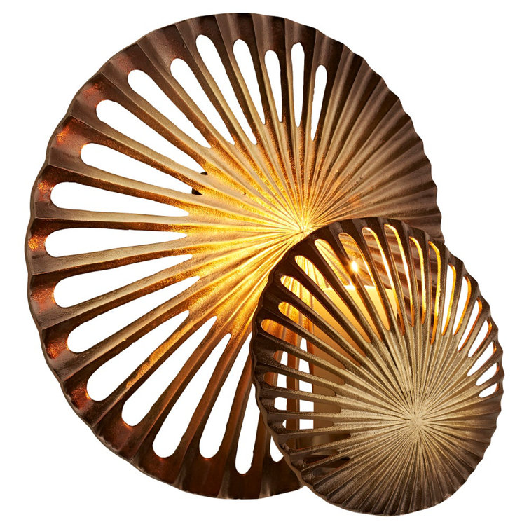 Antique Brass Dual Circle Metal Wall Sconce