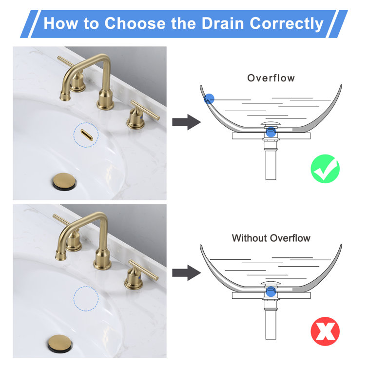 Brushed Gold Pop-Up Bathroom Sink Drain Assembly