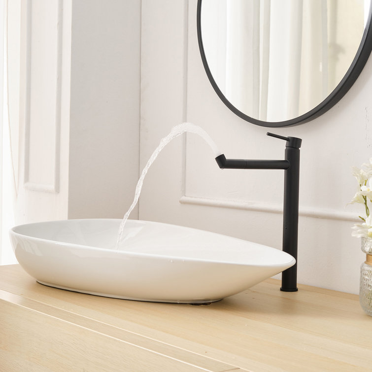 Matte Black Single Handle Vessel Sink Faucet